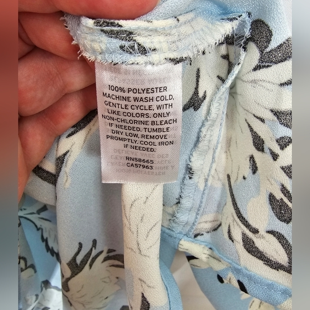 HALOGEN size XS light blue floral print sleeveless dress NWT - Picture 3 of 5